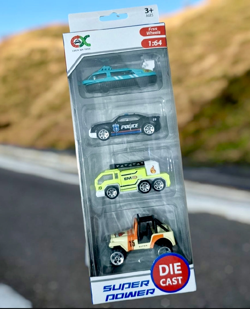 4 piece Trucks For Kids, High Quality Die cast Metal Trucks- 1:64 Alloy Trucks