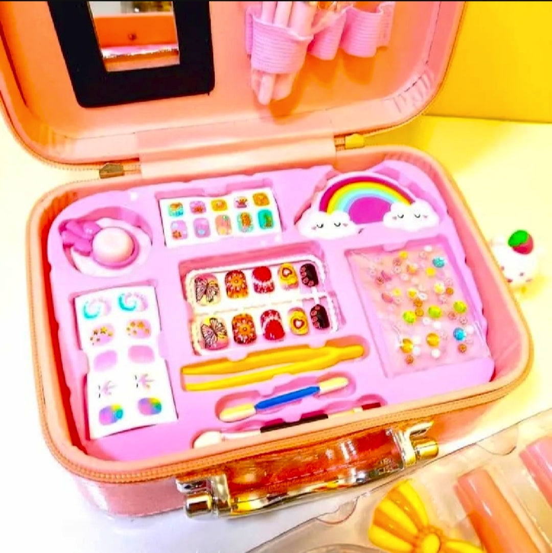 2 in 1 Beauty Makeup Kit Bag Toy for Kids, Best High Quality Gift for Girls, Unicorn Safety Cosmetics Box