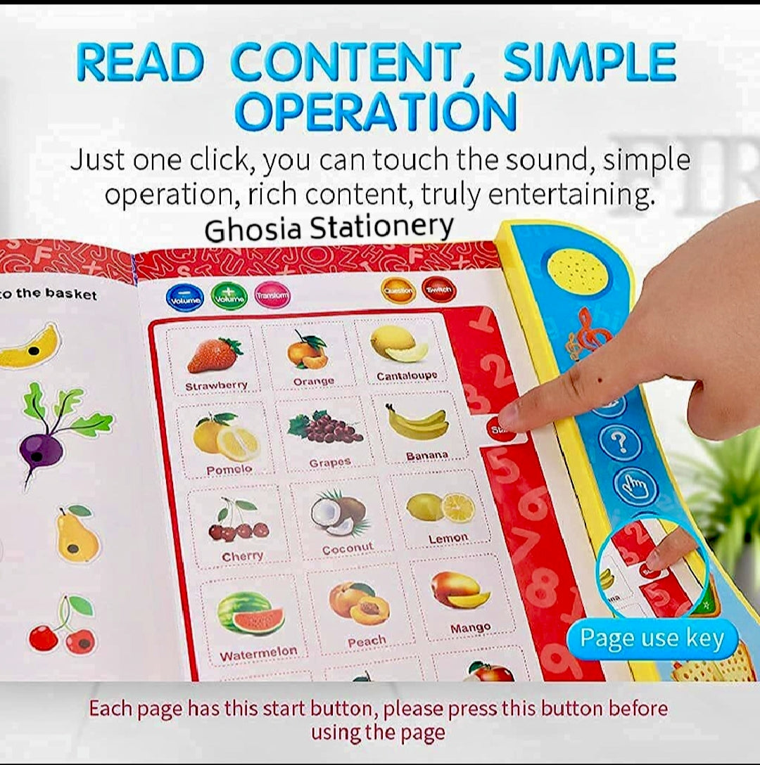 Intelligence Book | Intellectual Learning Study eBook for Kids with Electronic Sound Teaching Learning Toys E-Book for Kids English Study eBook for Kids