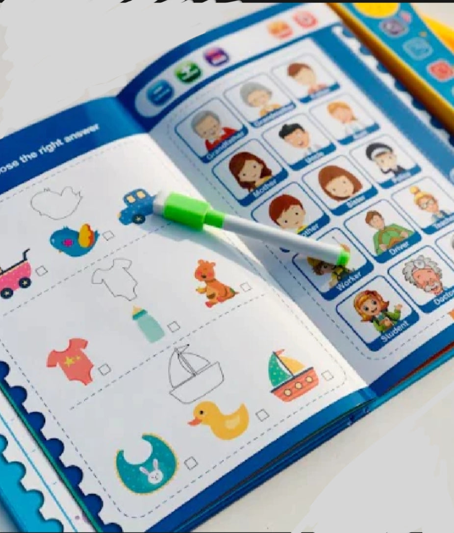 Intelligence Book | Intellectual Learning Study eBook for Kids with Electronic Sound Teaching Learning Toys E-Book for Kids English Study eBook for Kids
