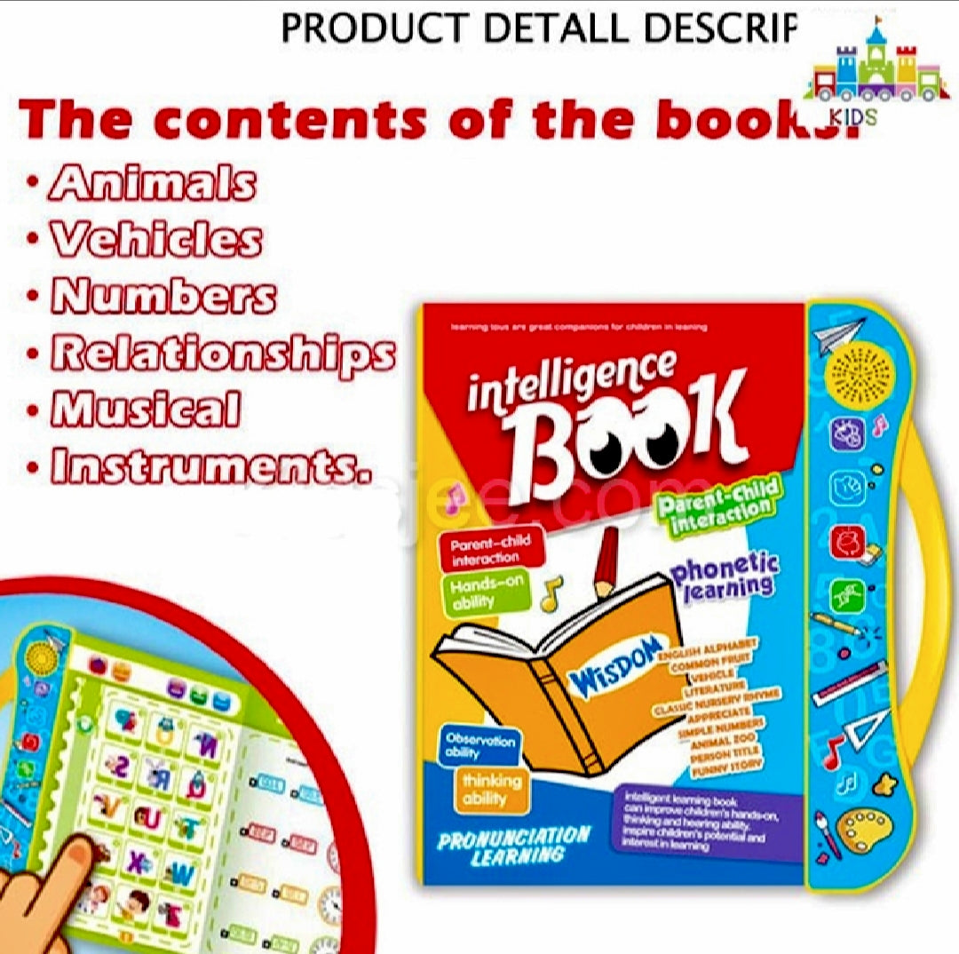 Intelligence Book | Intellectual Learning Study eBook for Kids with Electronic Sound Teaching Learning Toys E-Book for Kids English Study eBook for Kids