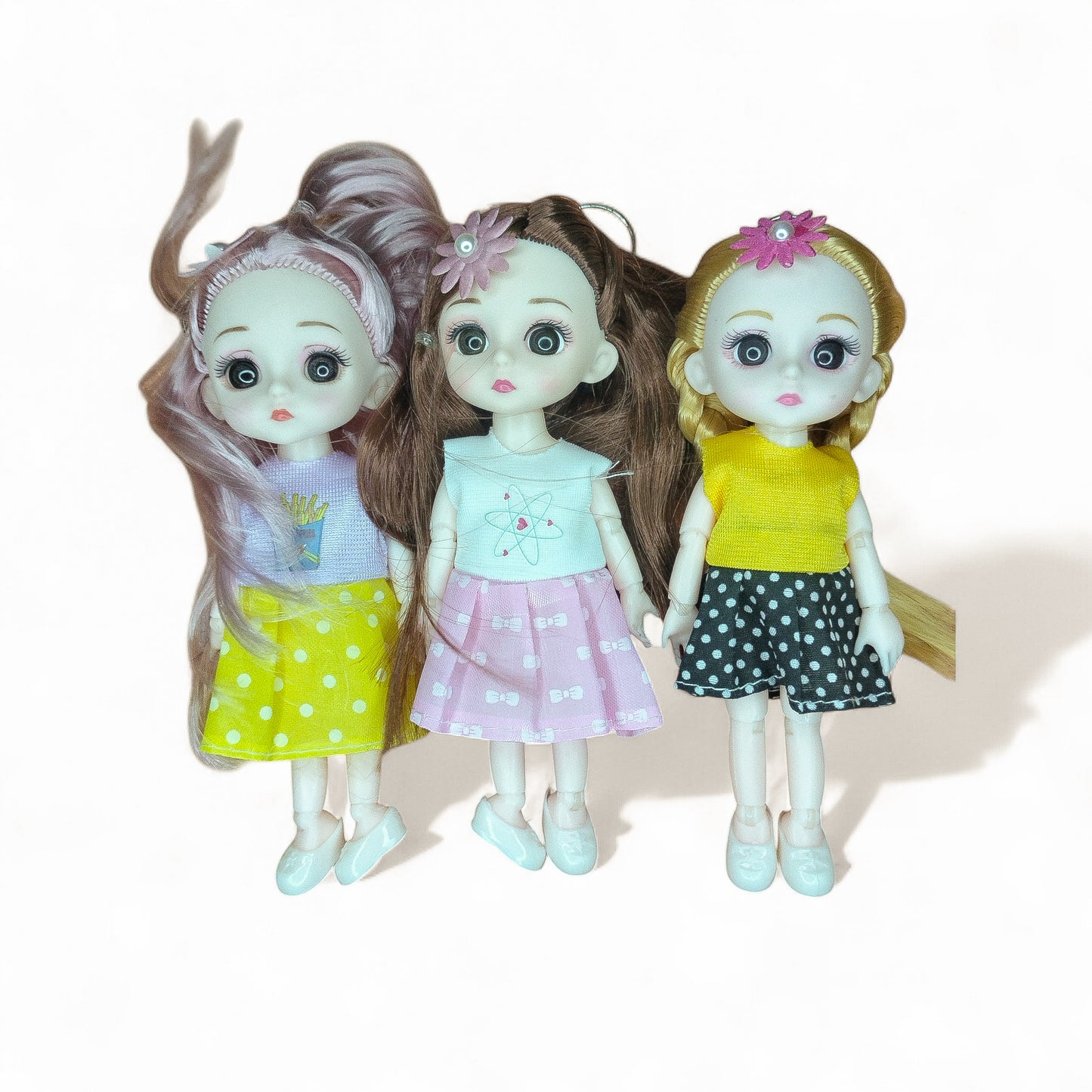 3 Pcs Doll 10cm Mini Kelly With key Ring Clothes Shoes, Cute Dolls, Best Gift For Children Baby Toys