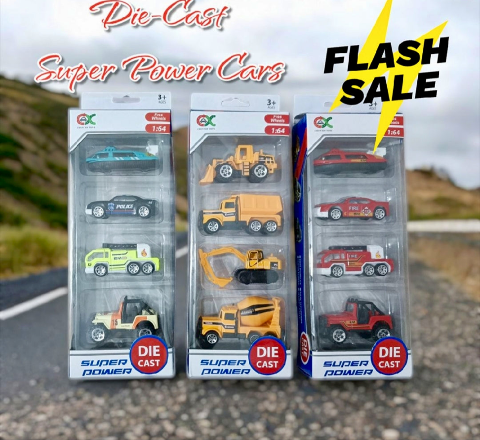 4 piece Trucks For Kids, High Quality Die cast Metal Trucks- 1:64 Alloy Trucks