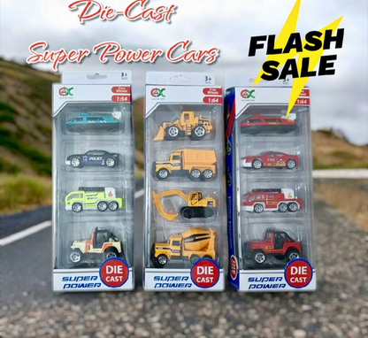 4 piece Trucks For Kids, High Quality Die cast Metal Trucks- 1:64 Alloy Trucks