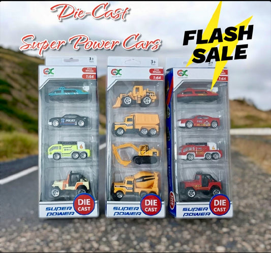 4 piece Trucks For Kids, High Quality Die cast Metal Trucks- 1:64 Alloy Trucks