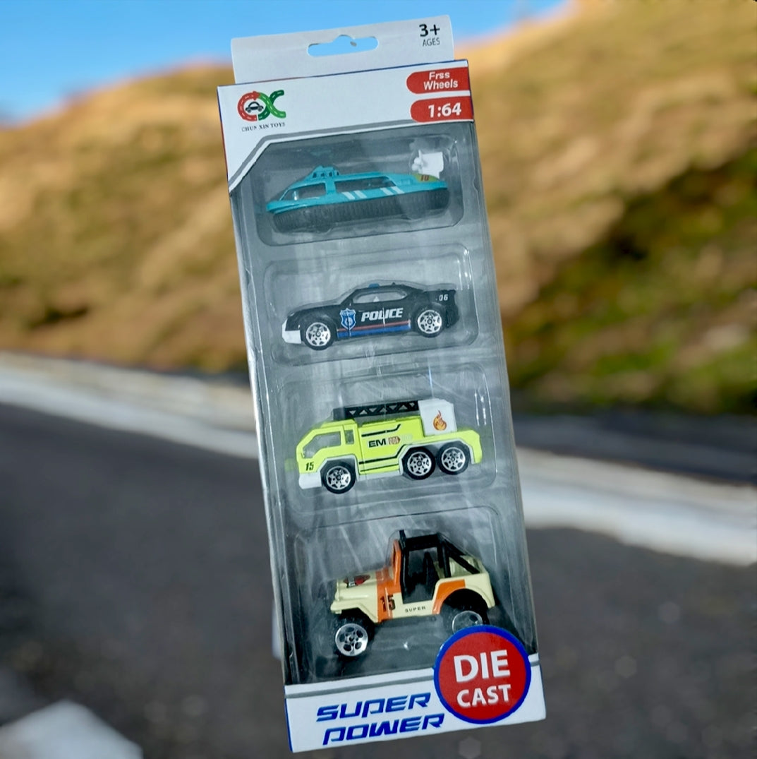4 piece Trucks For Kids, High Quality Die cast Metal Trucks- 1:64 Alloy Trucks