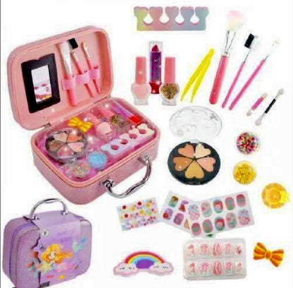 2 in 1 Beauty Makeup Kit Bag Toy for Kids, Best High Quality Gift for Girls, Unicorn Safety Cosmetics Box