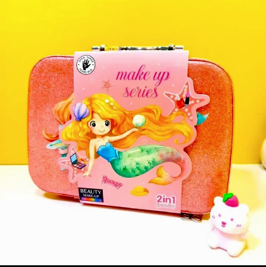 2 in 1 Beauty Makeup Kit Bag Toy for Kids, Best High Quality Gift for Girls, Unicorn Safety Cosmetics Box