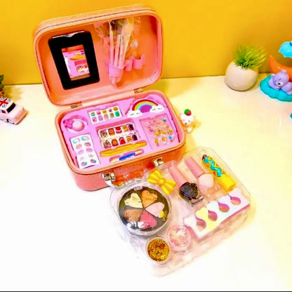 2 in 1 Beauty Makeup Kit Bag Toy for Kids, Best High Quality Gift for Girls, Unicorn Safety Cosmetics Box