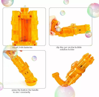 Bubble gun 8 holes bubble gun for kids with bubble liquid bubble gun toy electirc bubble gun