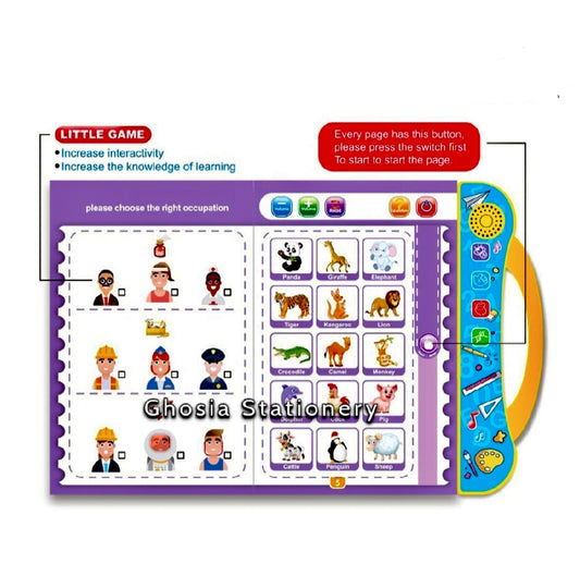 Intelligence Book | Intellectual Learning Study eBook for Kids with Electronic Sound Teaching  Learning Toys E-Book for Kids English Study eBook for Kids